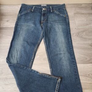 Levi's 503 Skinny Jeans Size 11 Blue Denim Embroidered Pockets Zipper Leg Detail
